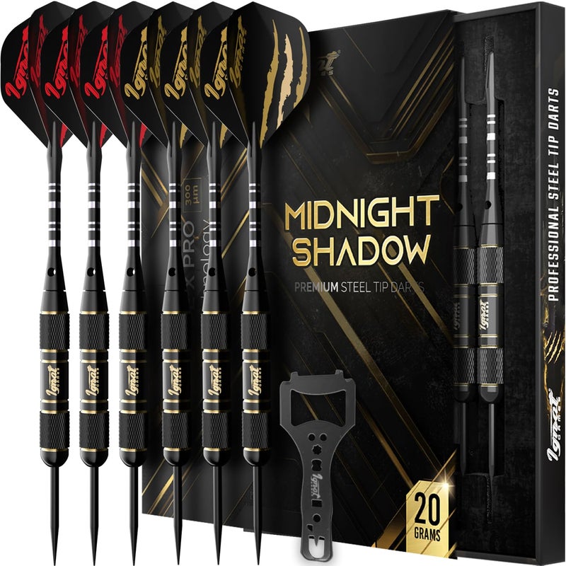 IgnatGames Premium Steel Tip Darts â€“ 3/6/12 Pack Brass Barrels with Aluminum Shafts, 16 GlideXPro Flight Set, Tool Kit & Giftable Case - Image 1